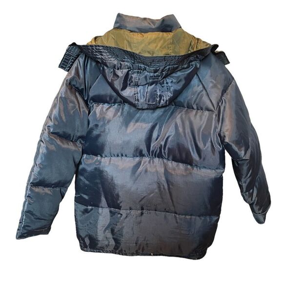 Outbrook puffer coat reversible Medium Navy and olive green zipper and velcro - Picture 2 of 10